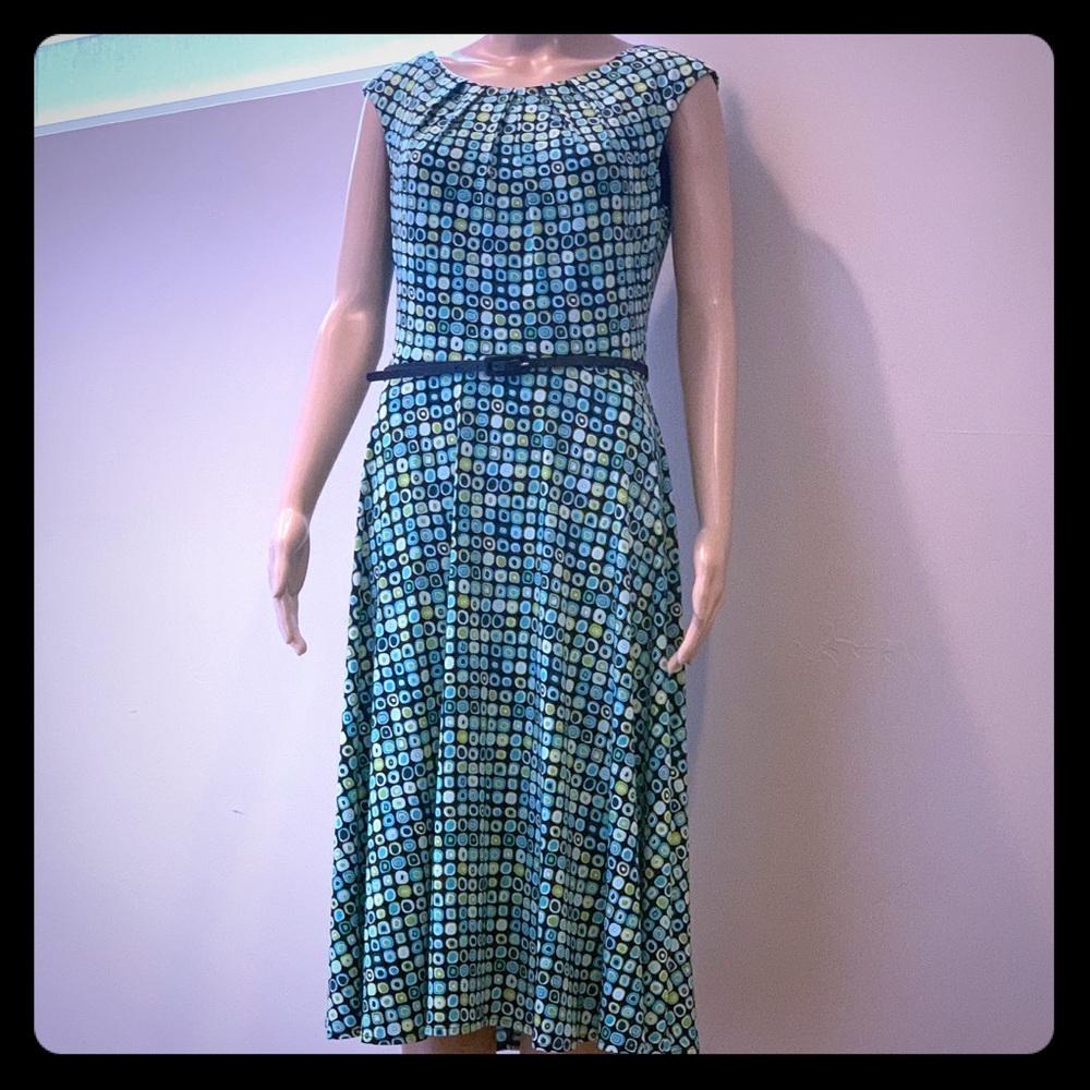London Times Sleeveless Midi Dress